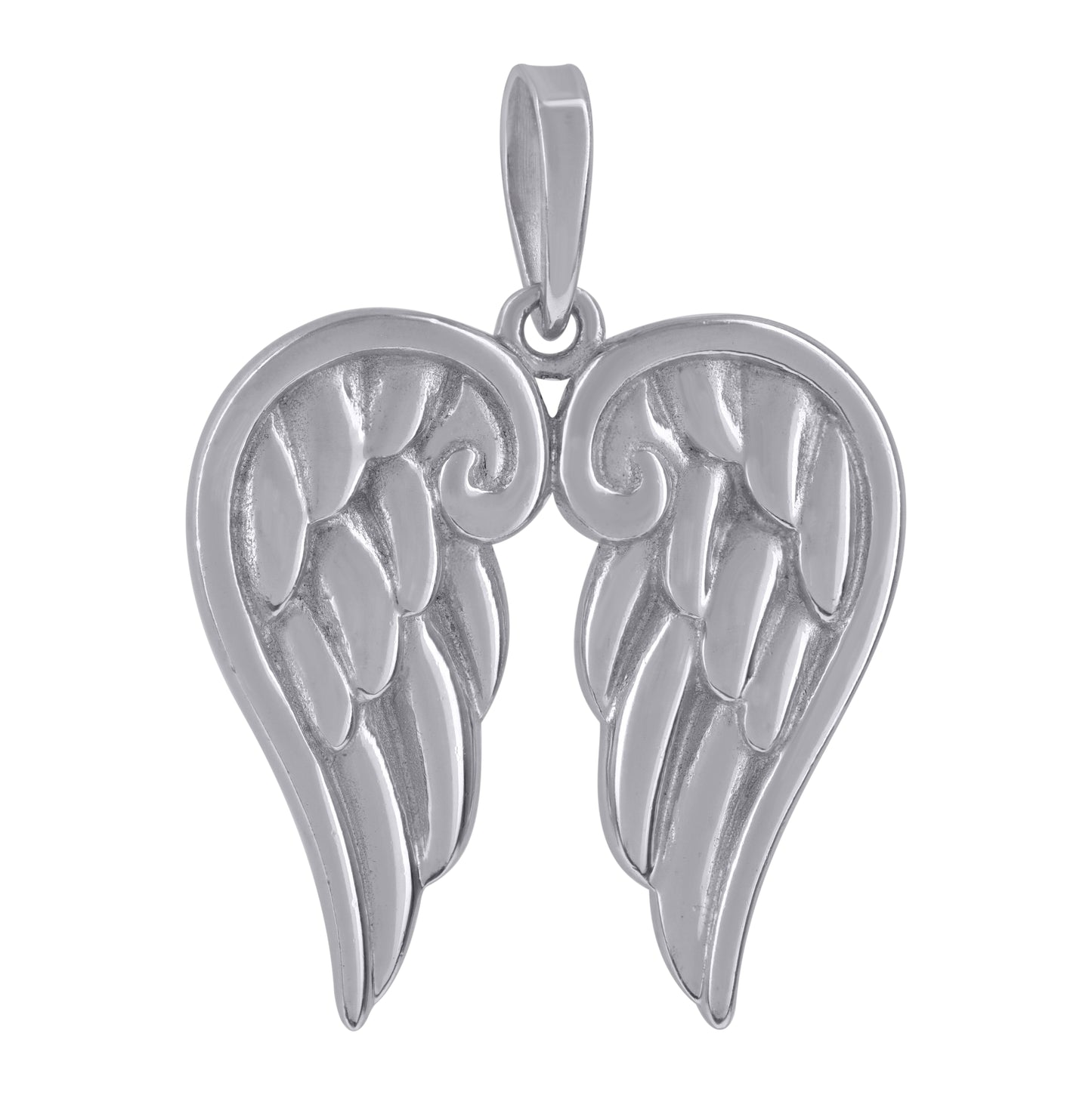Sterling Silver Mens Angel Wings Charm Pendant