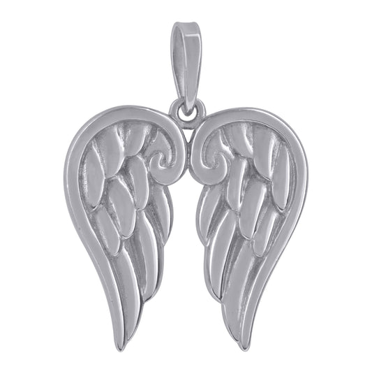 Sterling Silver Mens Angel Wings Charm Pendant