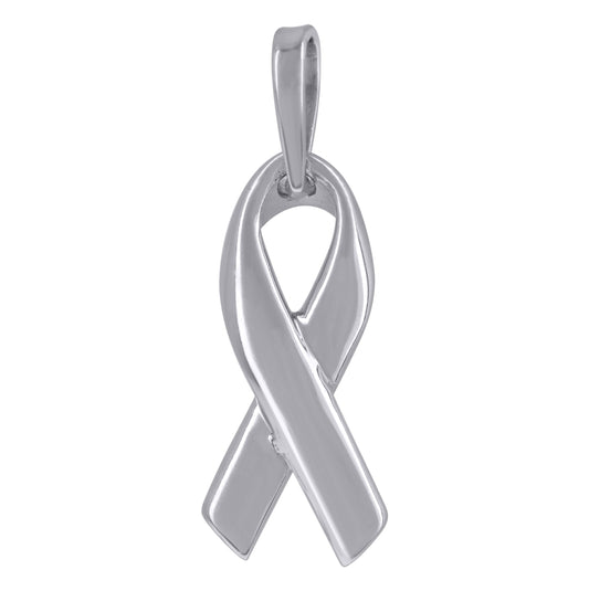 Sterling Silver Womens Symbol Ribbon Charm Pendant