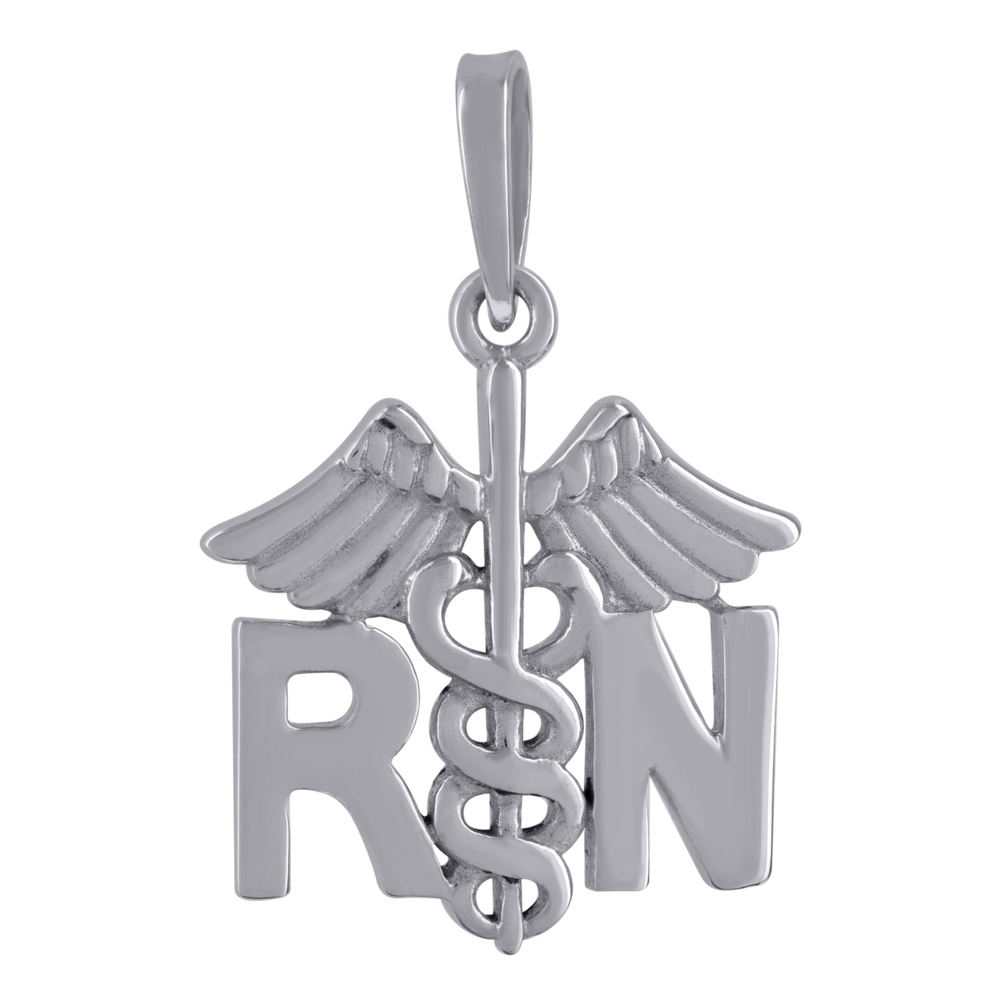 Sterling Silver Womens Symbol Rn Registered Nurse Charm Pendant