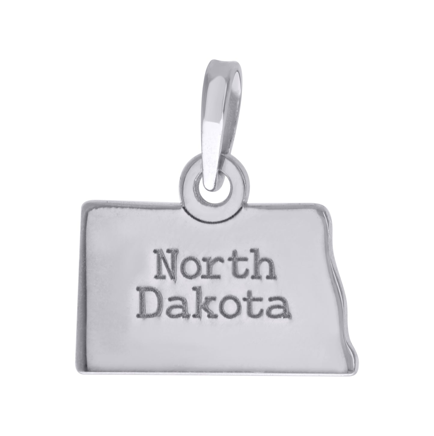 Sterling Silver Unisex American States North Dakota Charm Pendant