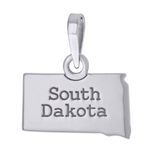 Sterling Silver Unisex American States South Dakota Charm Pendant
