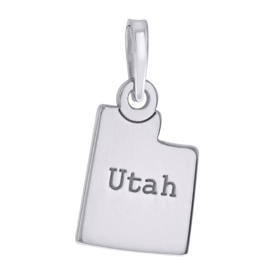 Sterling Silver Unisex American States Utah Charm Pendant