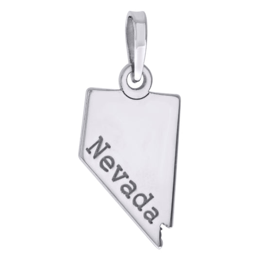 Sterling Silver Unisex American States Nevada Charm Pendant