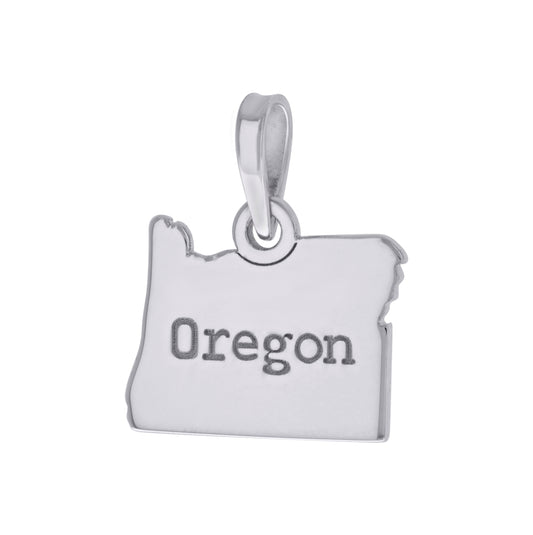 Sterling Silver Unisex American States Oregon Charm Pendant