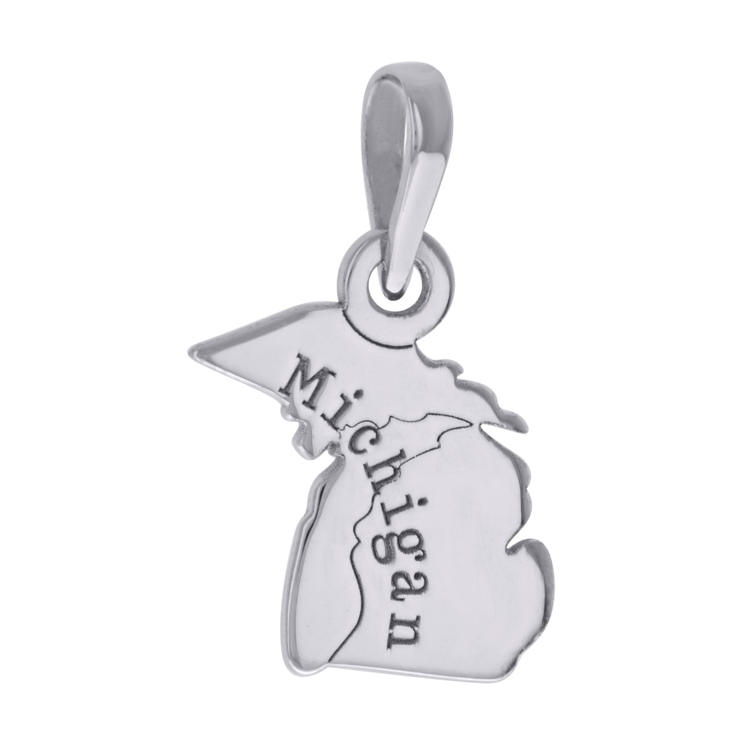 Sterling Silver Unisex American States Michigan Charm Pendant