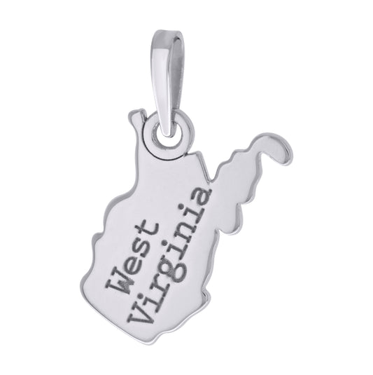 Sterling Silver Unisex American States West Virginia Charm Pendant