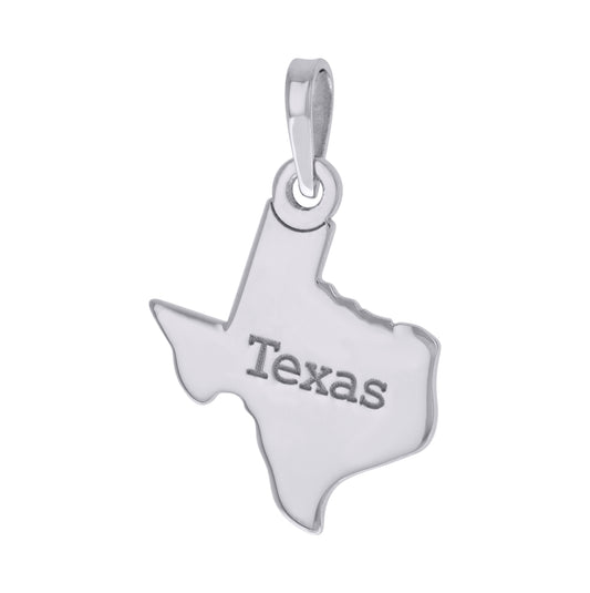 Sterling Silver Unisex American States Texas Charm Pendant