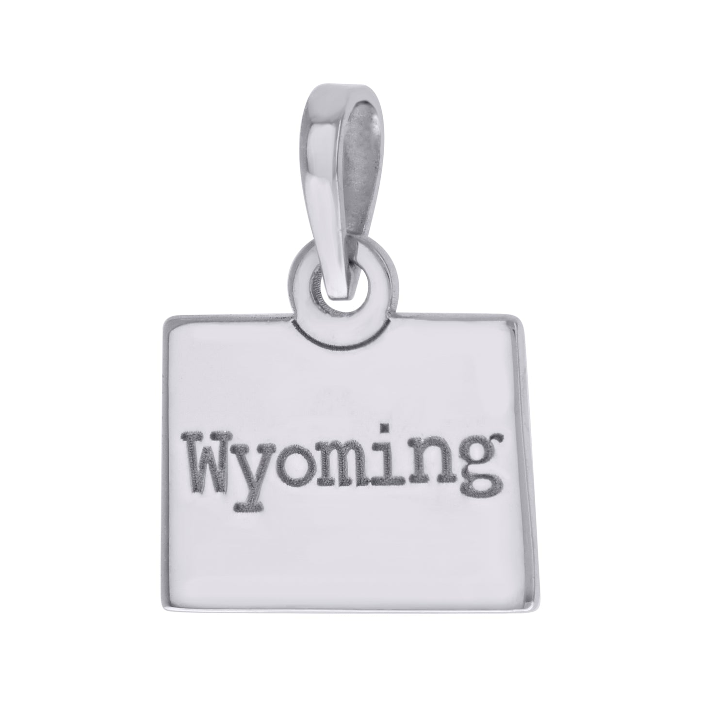Sterling Silver Unisex American States Wyoming Charm Pendant