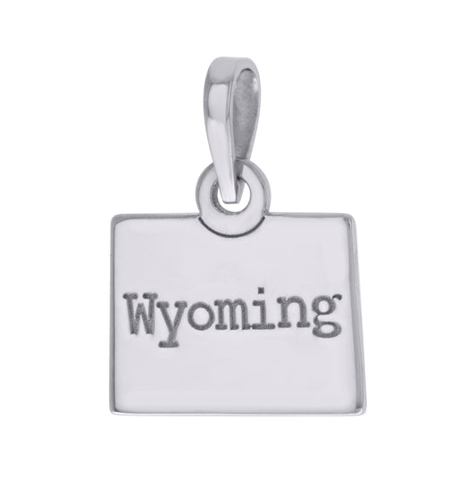 Sterling Silver Unisex American States Wyoming Charm Pendant