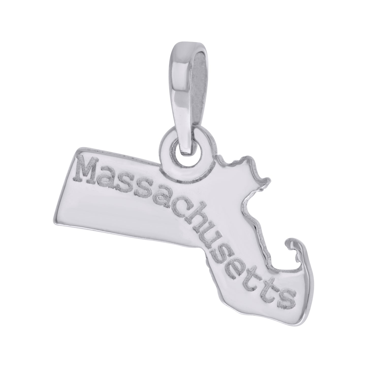 Sterling Silver Unisex American States Massachusetts Charm Pendant