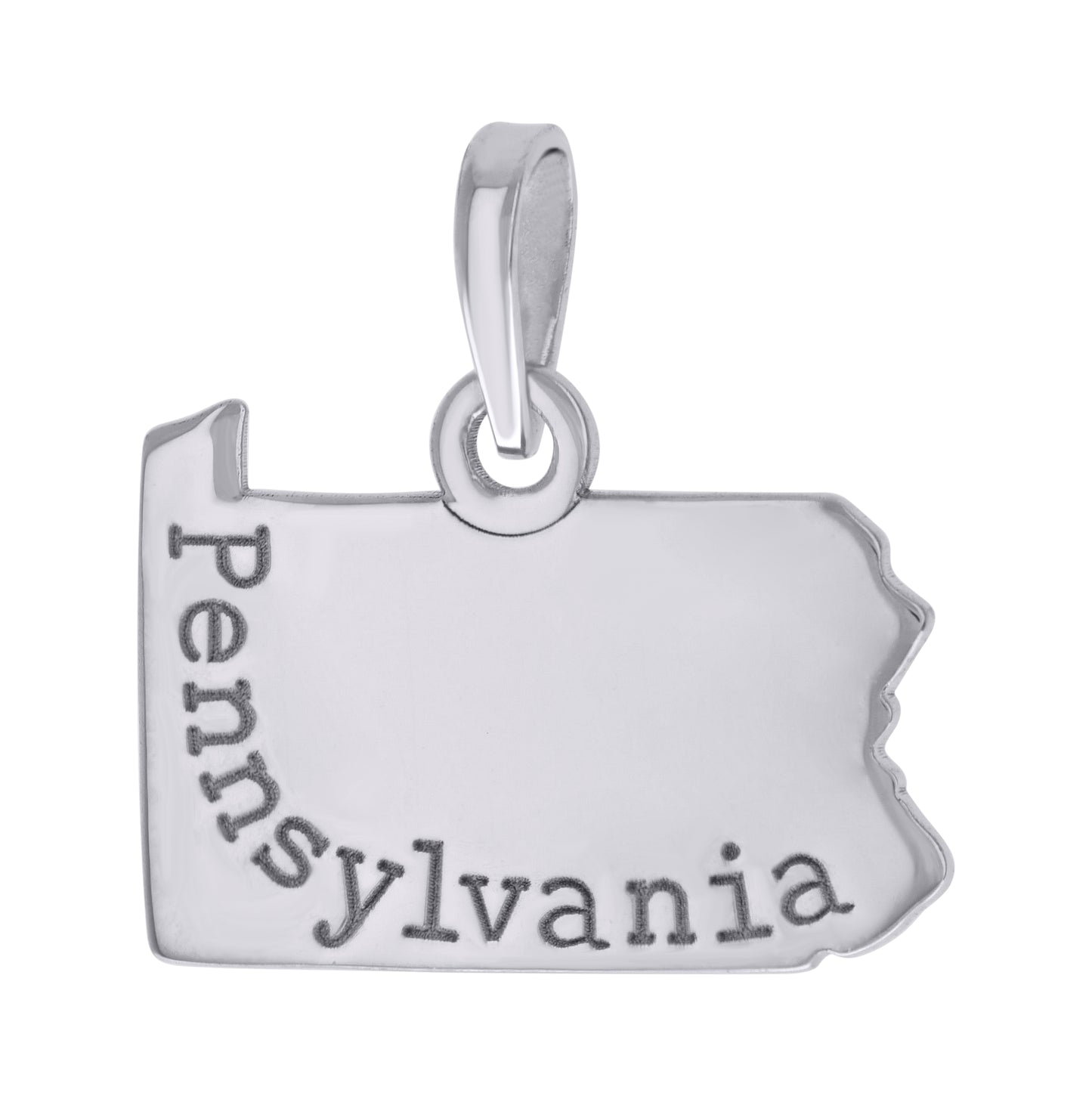 Sterling Silver Unisex American States Pennsylvania Charm Pendant