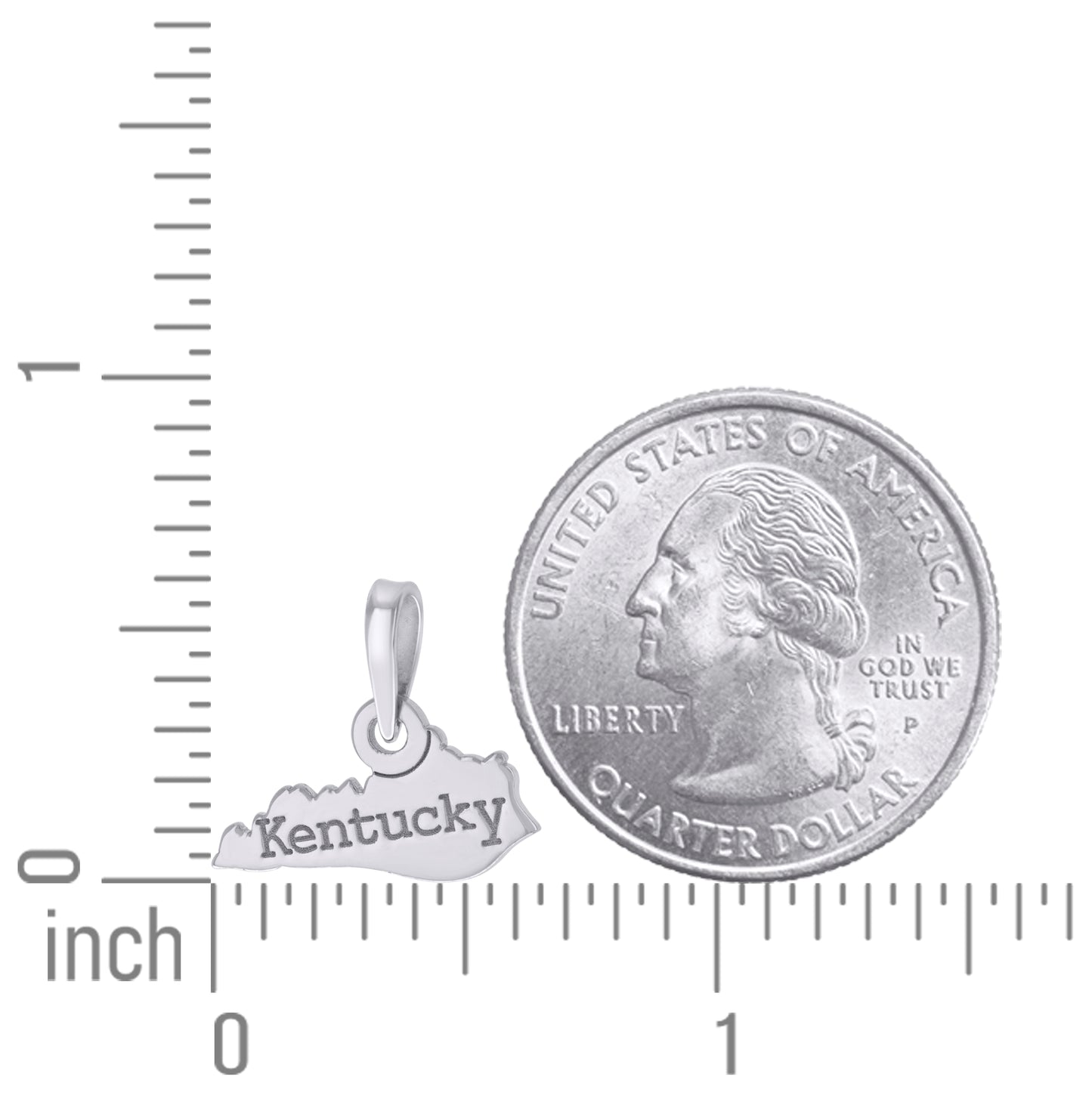 Sterling Silver Unisex American States Kentucky Charm Pendant