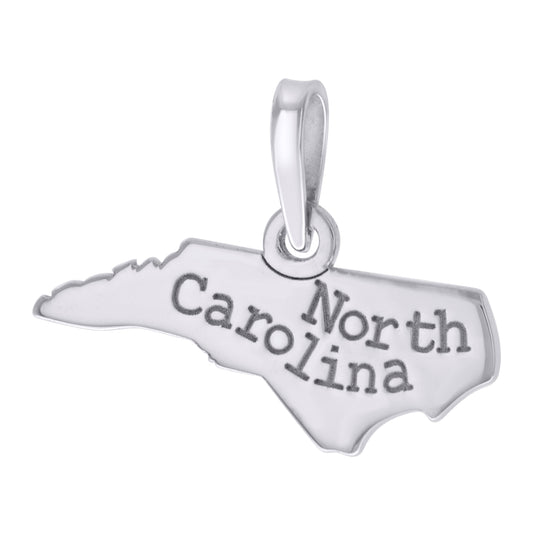 Sterling Silver Unisex American States North Carolina Charm Pendant