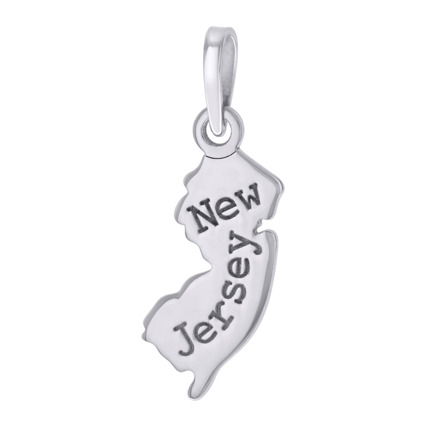 Sterling Silver Unisex American States New Jersey Charm Pendant