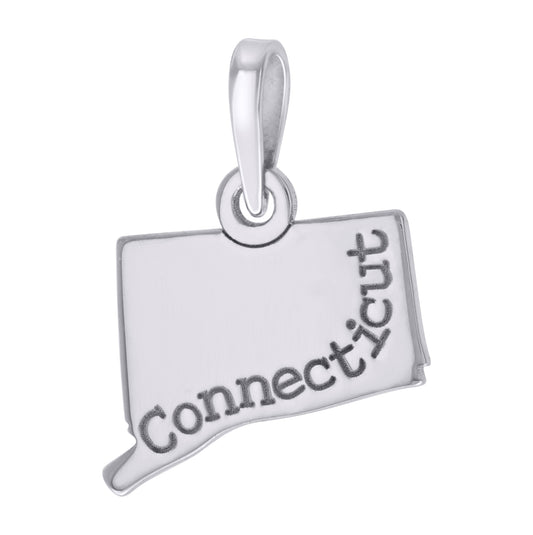 Sterling Silver Unisex American States Connecticut Charm Pendant
