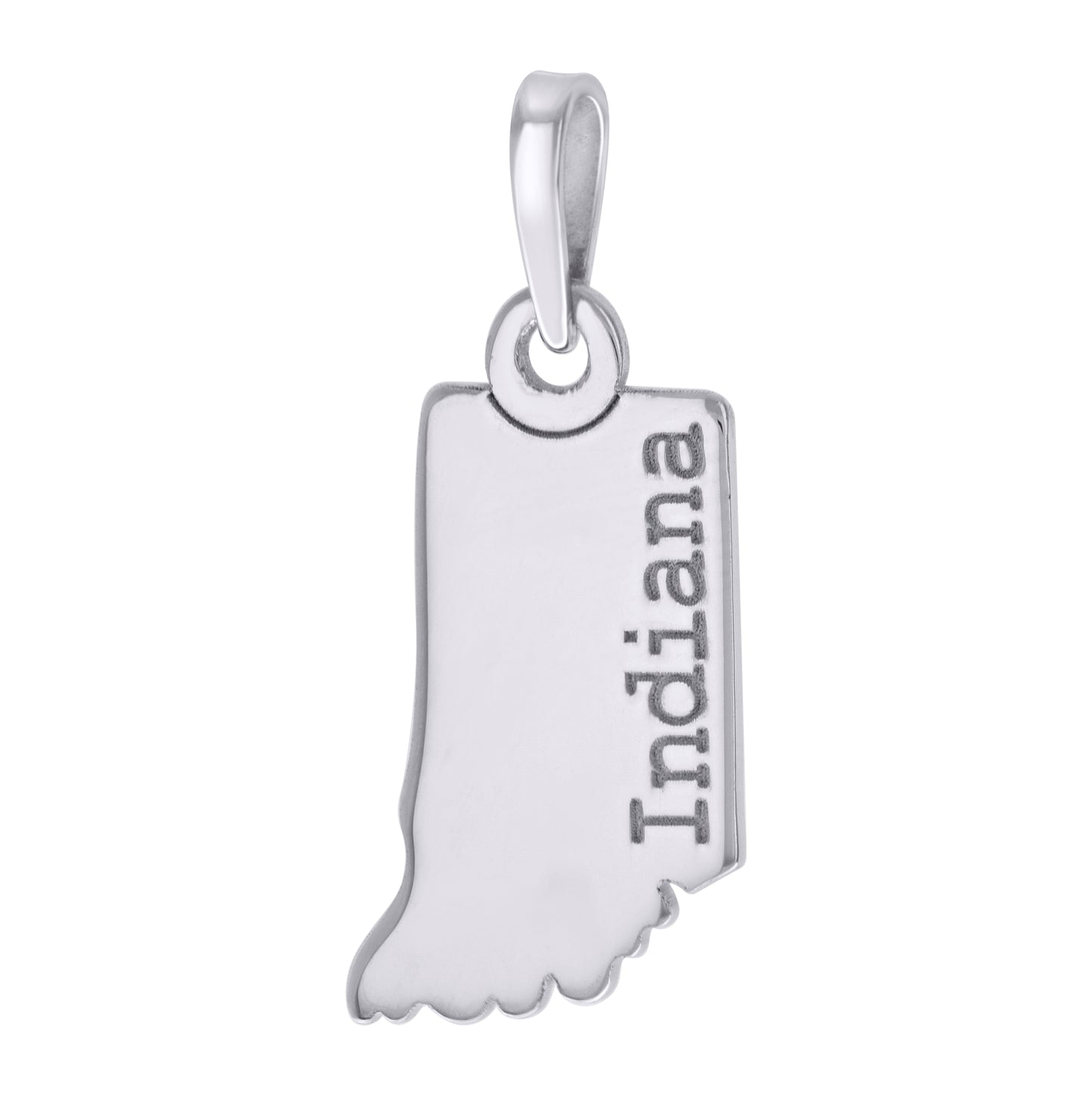 Sterling Silver Unisex American States Indiana Charm Pendant
