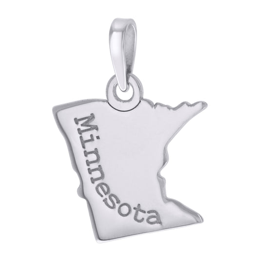 Sterling Silver Unisex American States Minnesota Charm Pendant