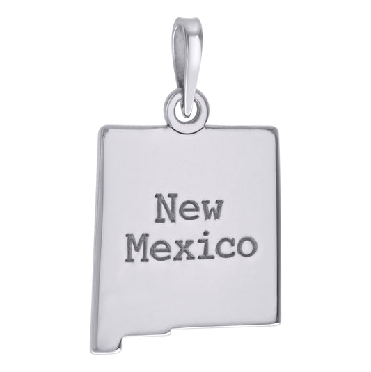 Sterling Silver Unisex American States New Mexico Charm Pendant