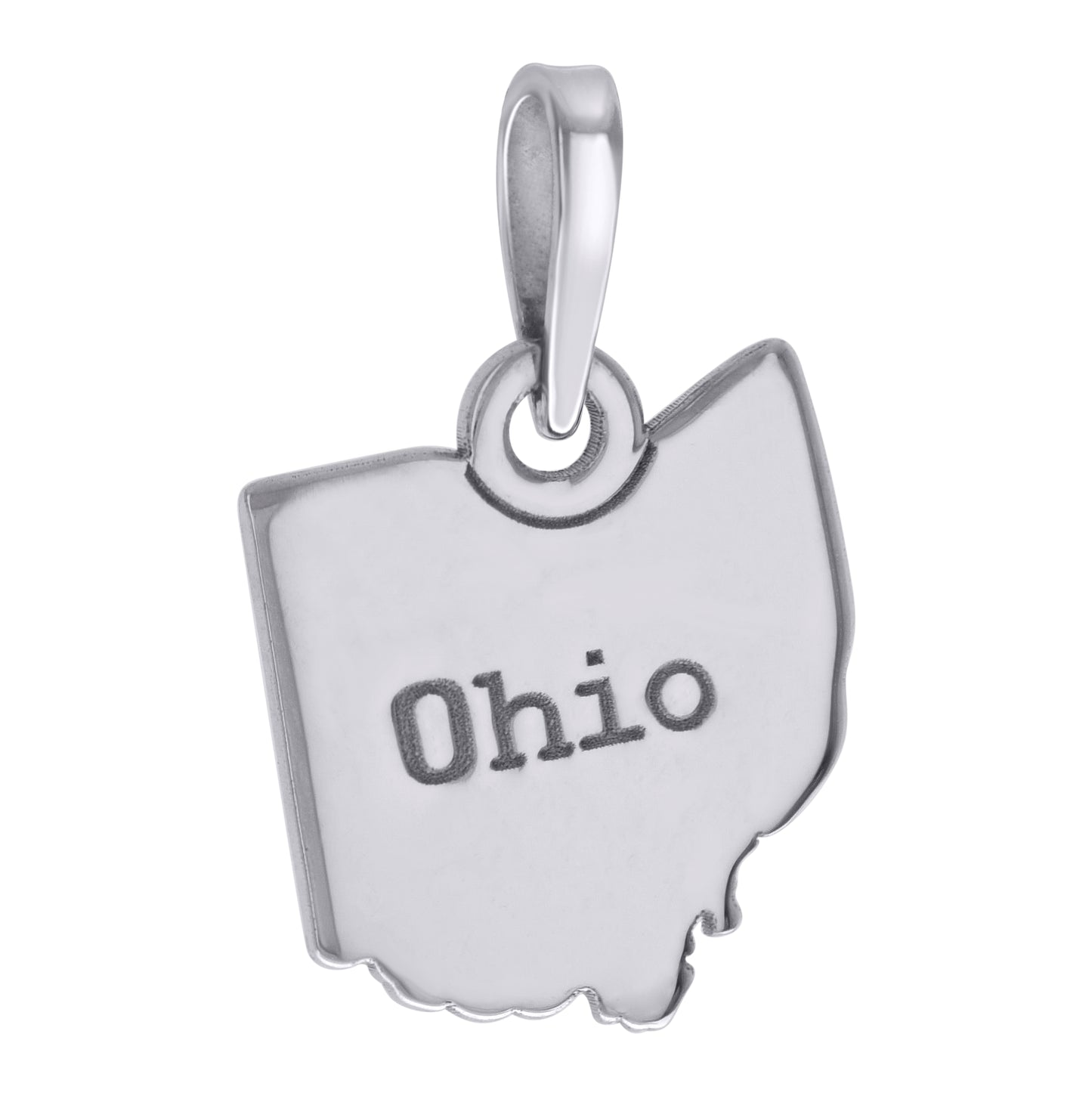 Sterling Silver Unisex American States Ohio Charm Pendant
