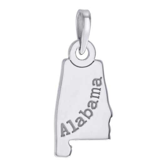 Sterling Silver Unisex American States Alabama Charm Pendant
