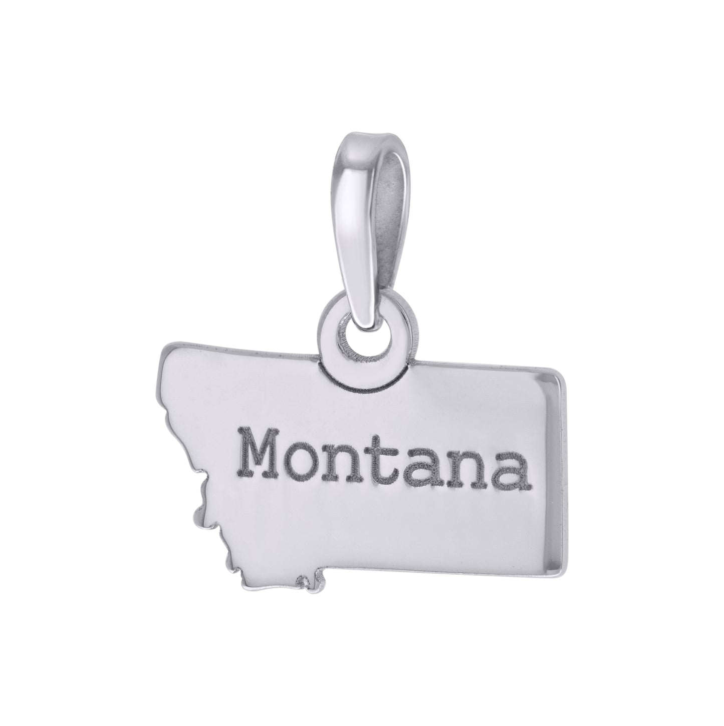 Sterling Silver Unisex American States Montana Charm Pendant