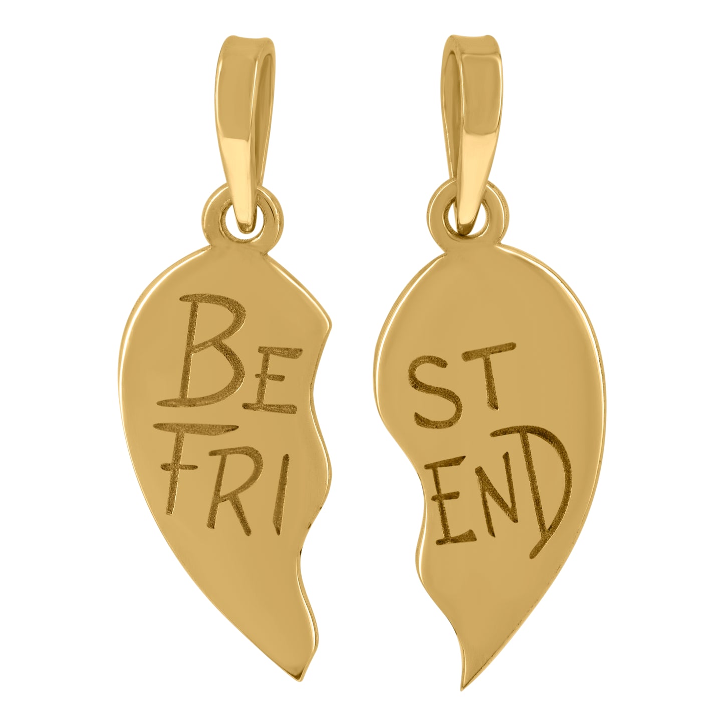 Sterling Silver Unisex Fashion Best Friend Break Apart Heart Talking Charm Pendant