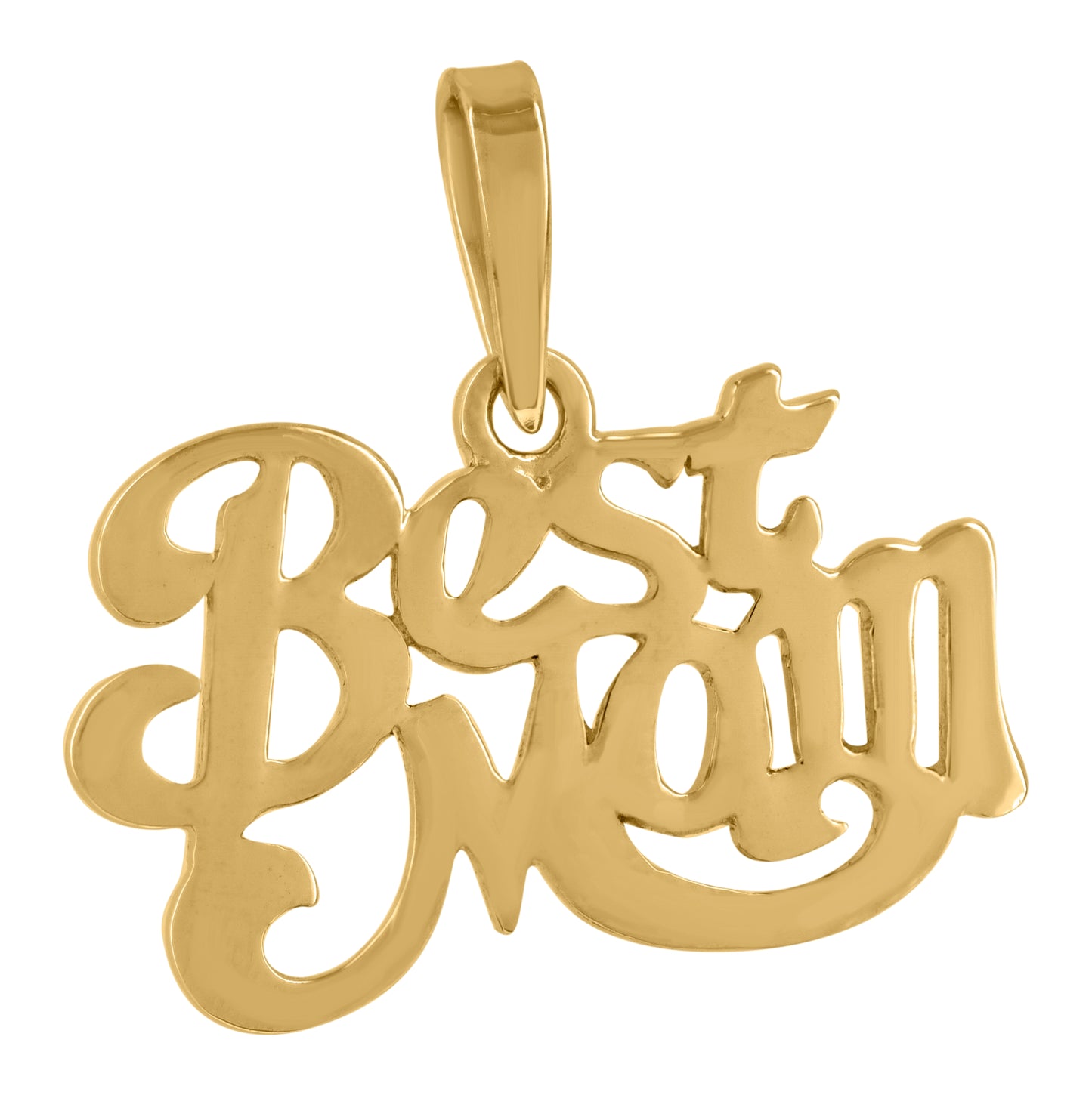 Sterling Silver Womens Fashion Best Mom Talking Charm Pendant