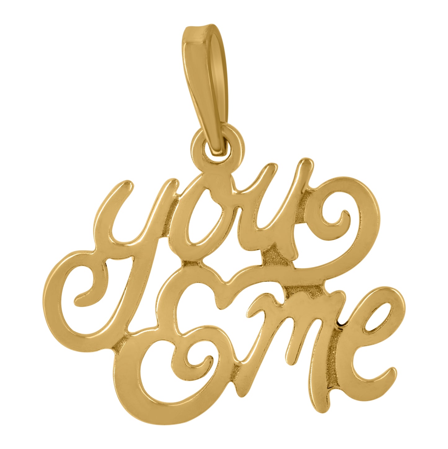 Sterling Silver Unisex Fashion You Love Me Talking Charm Pendant