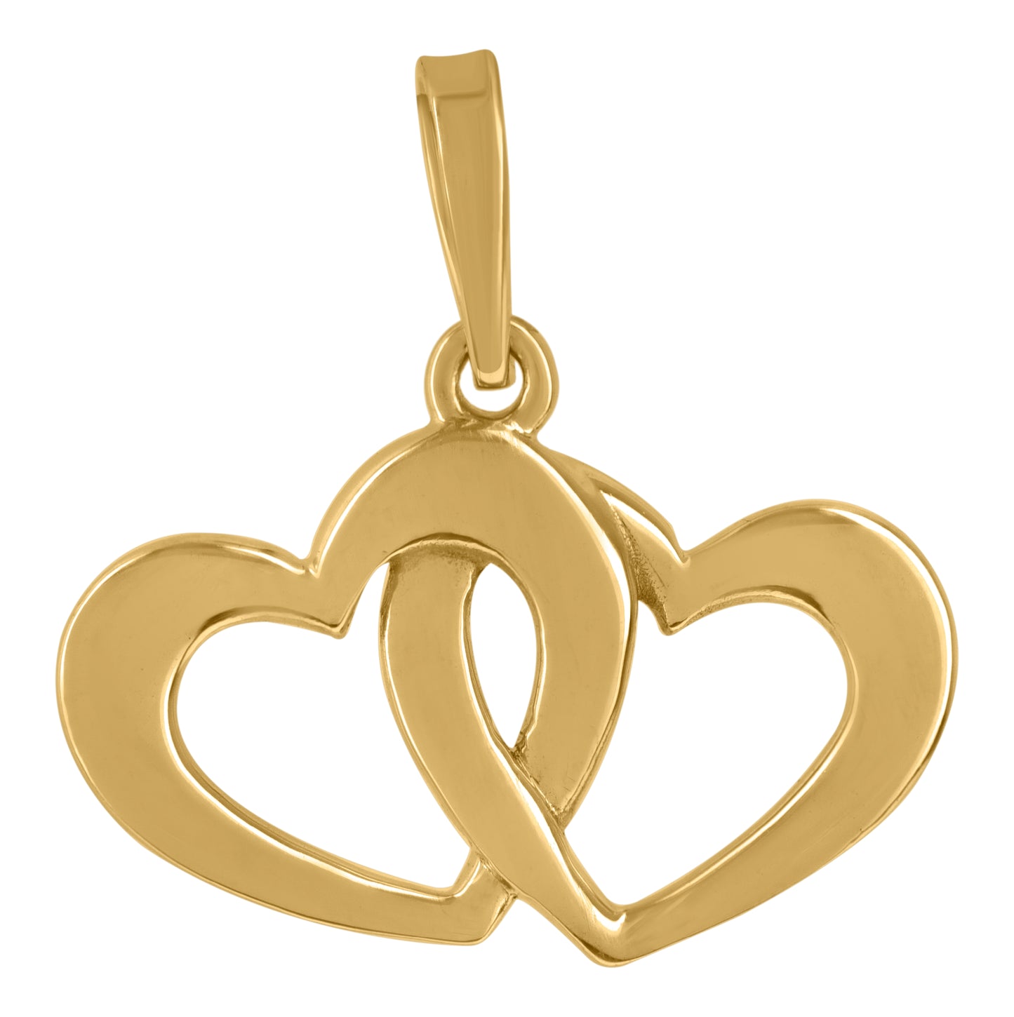 Sterling Silver Womens Intertwined Heart Charm Pendant