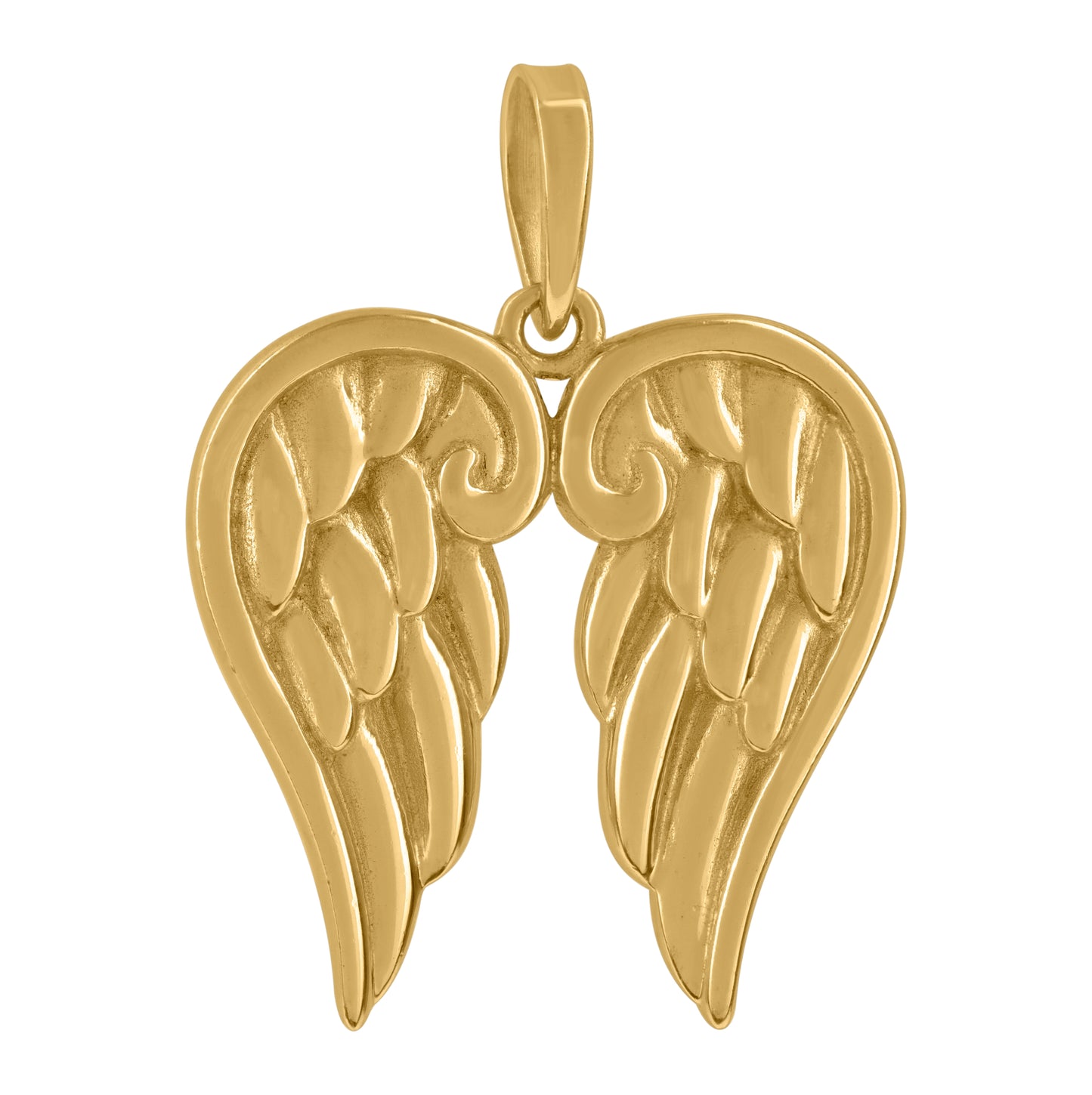 Sterling Silver Mens Angel Wings Charm Pendant