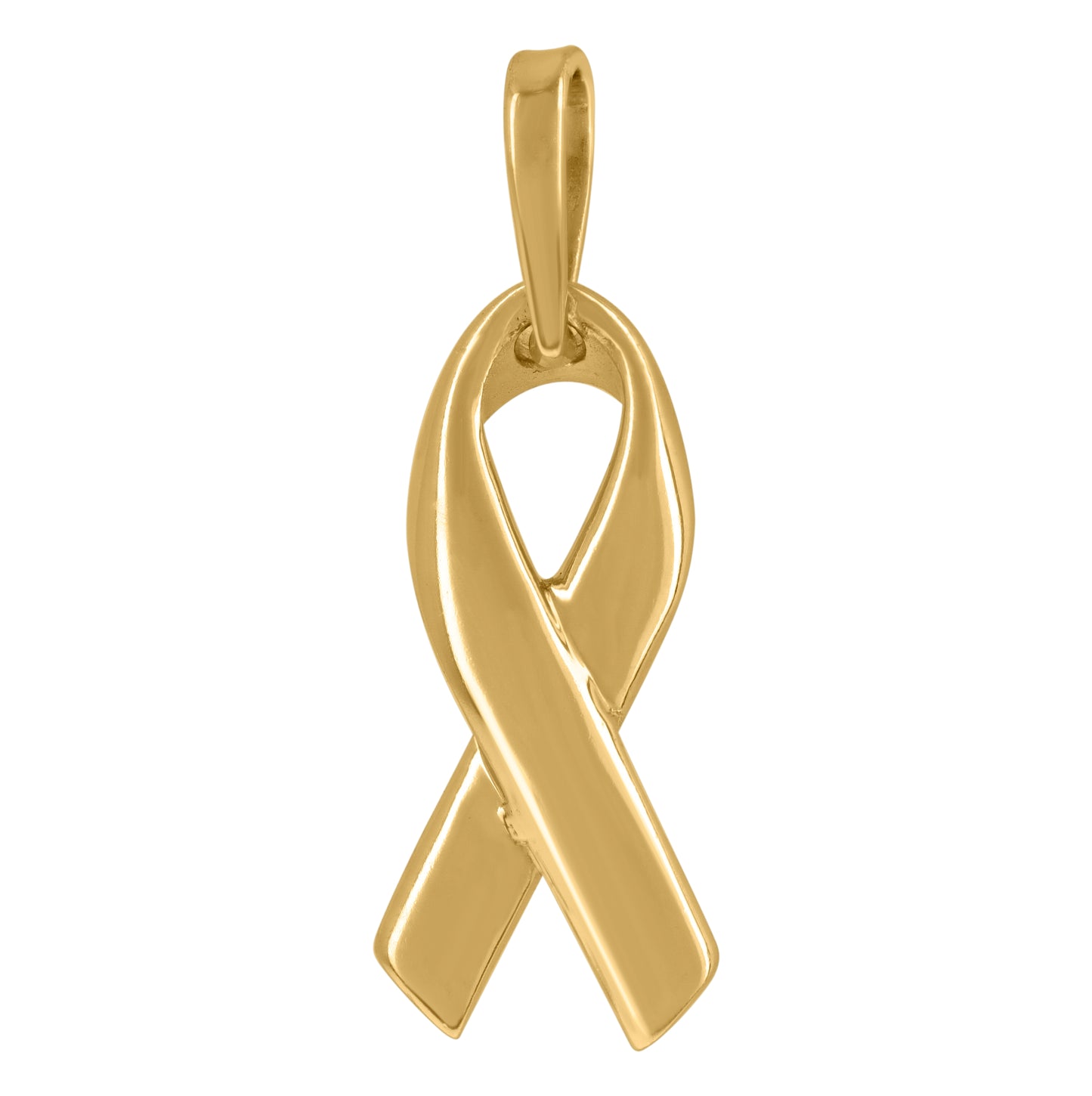 Sterling Silver Womens Symbol Ribbon Charm Pendant