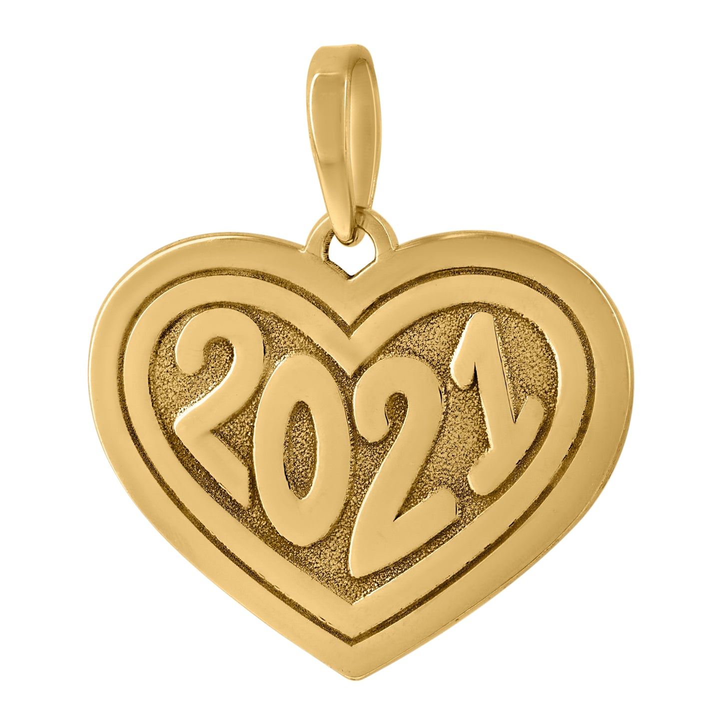 Sterling Silver Womens Year 2021 Heart Charm Pendant