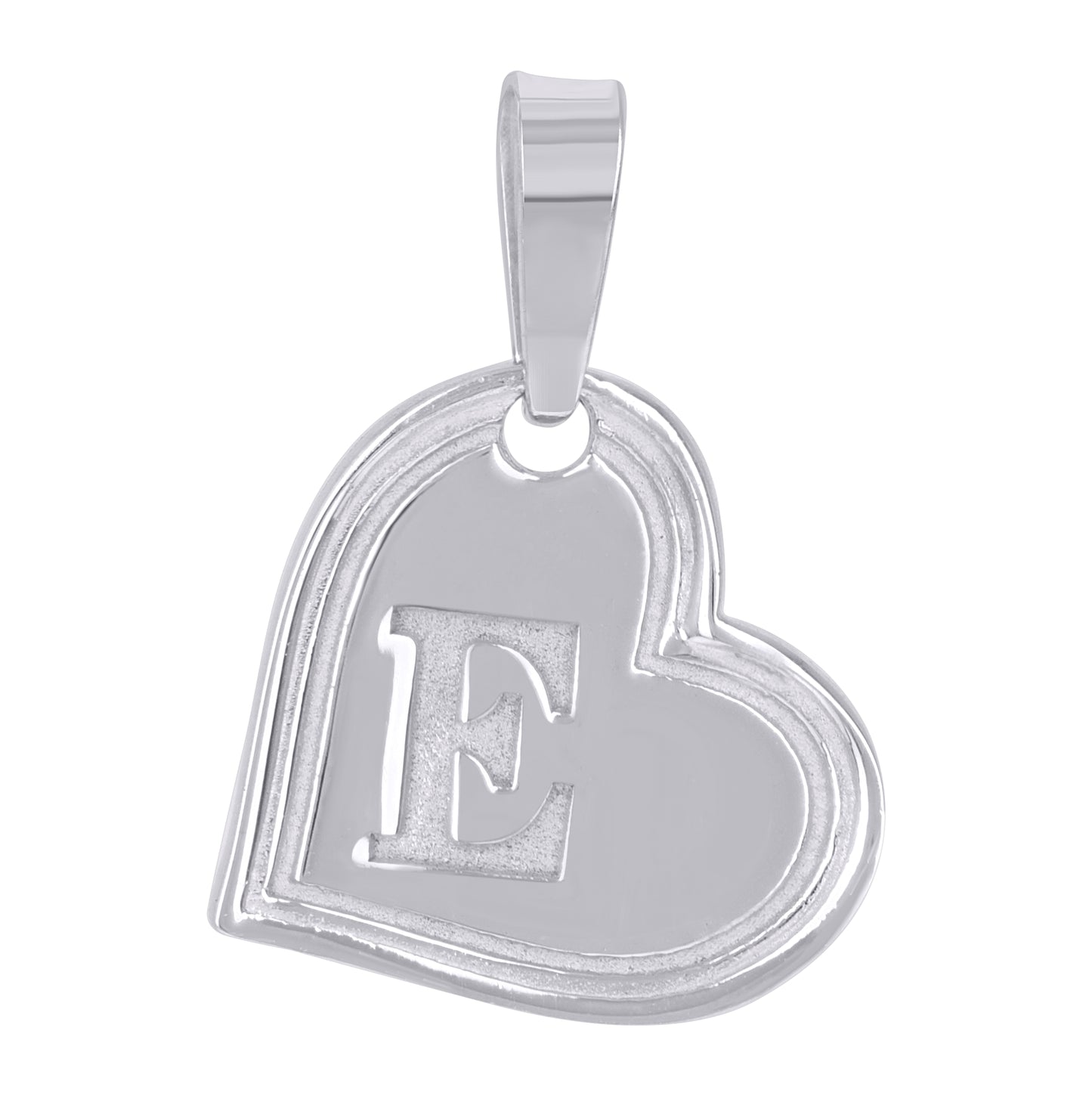 Sterling Silver Womens Love Heart Initial Alphabet Charm Pendant