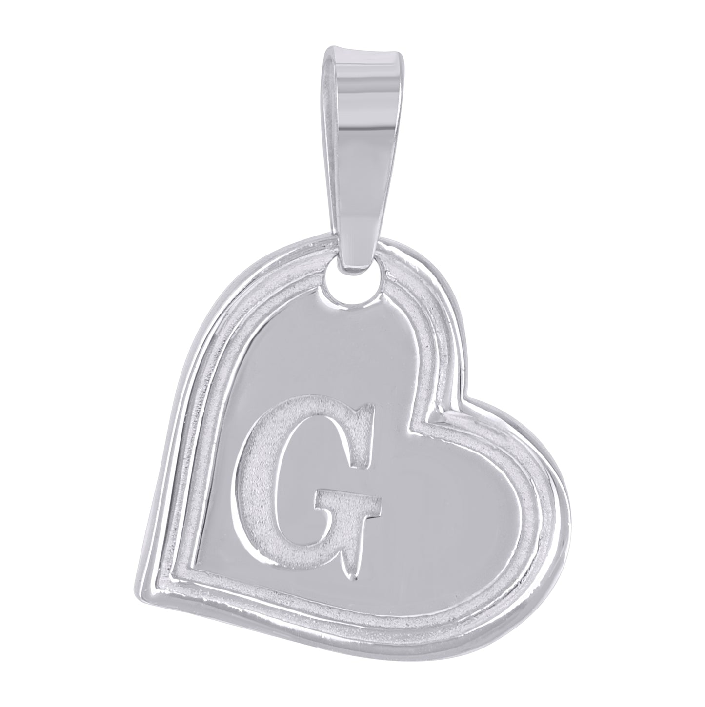 Sterling Silver Womens Love Heart Initial Alphabet Charm Pendant