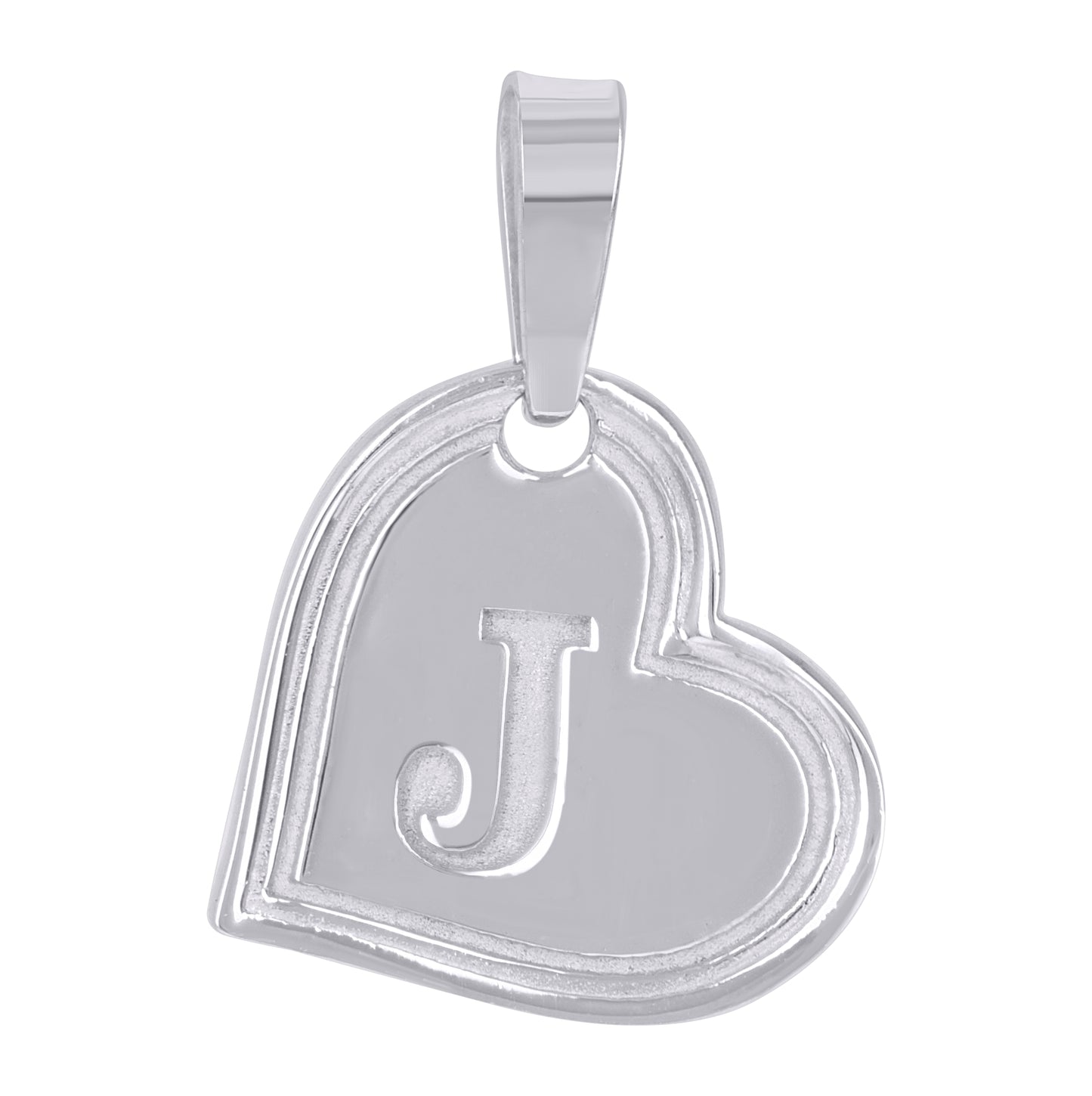 Sterling Silver Womens Love Heart Initial Alphabet Charm Pendant
