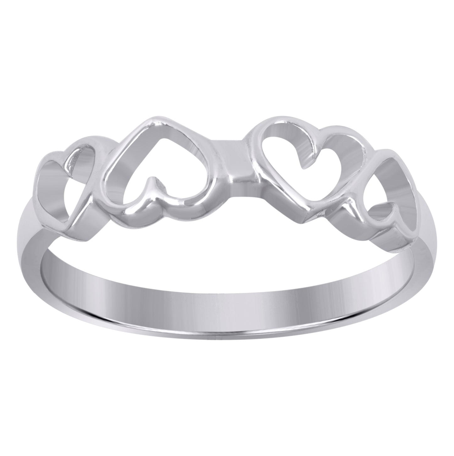 Sterling Silver Womens Heart Love Bridal Anniversary Wedding Engagement Band Ring Size 5 To 8