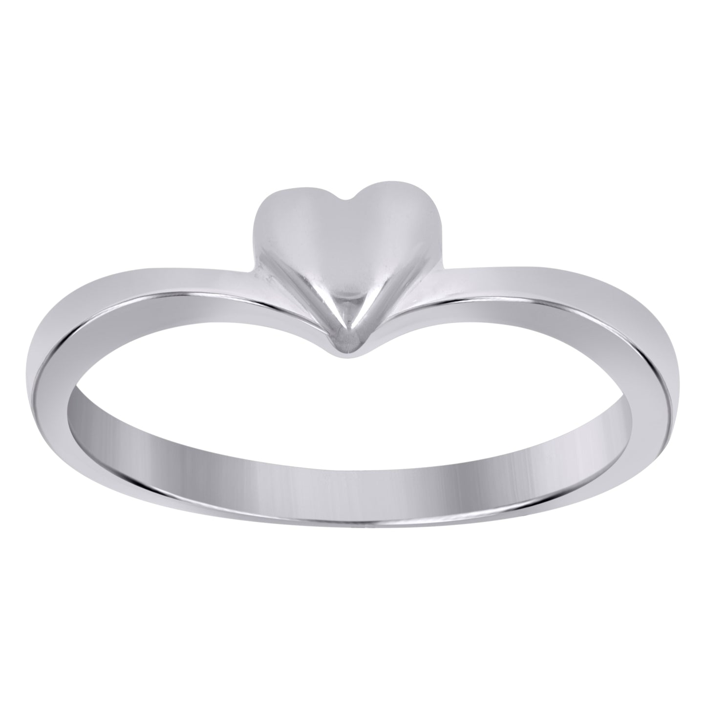 Sterling Silver Women's Heart Love Bridal Anniversary Wedding Engagement Band Ring Size 5 To 8