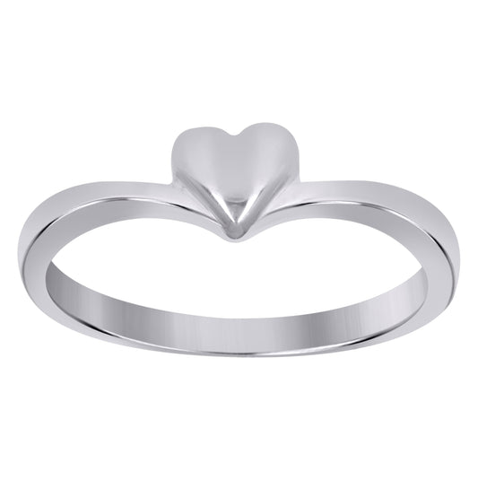 Sterling Silver Women's Heart Love Bridal Anniversary Wedding Engagement Band Ring Size 5 To 8
