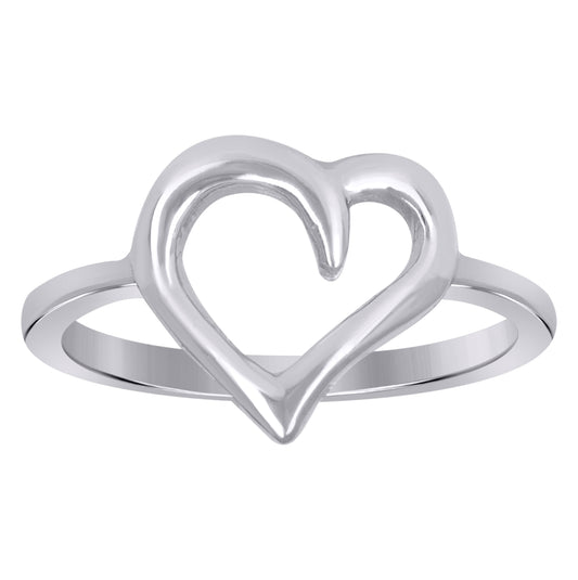 Sterling Silver Women's Heart Love Bridal Anniversary Wedding Engagement Band Ring Size 5 To 8