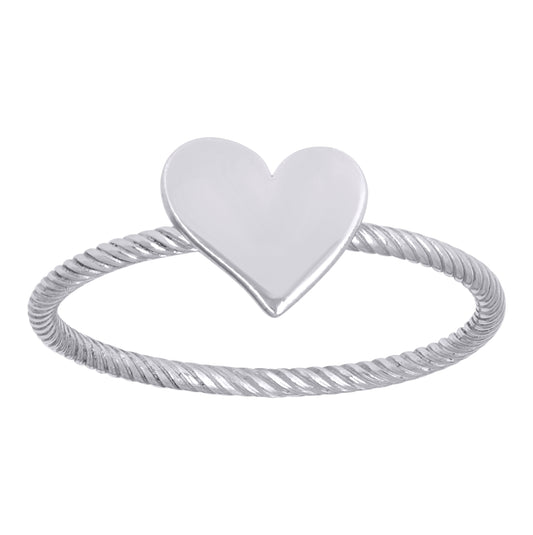 Sterling Silver Women's Heart Love Bridal Anniversary Wedding Engagement Band Ring Size 5 To 8