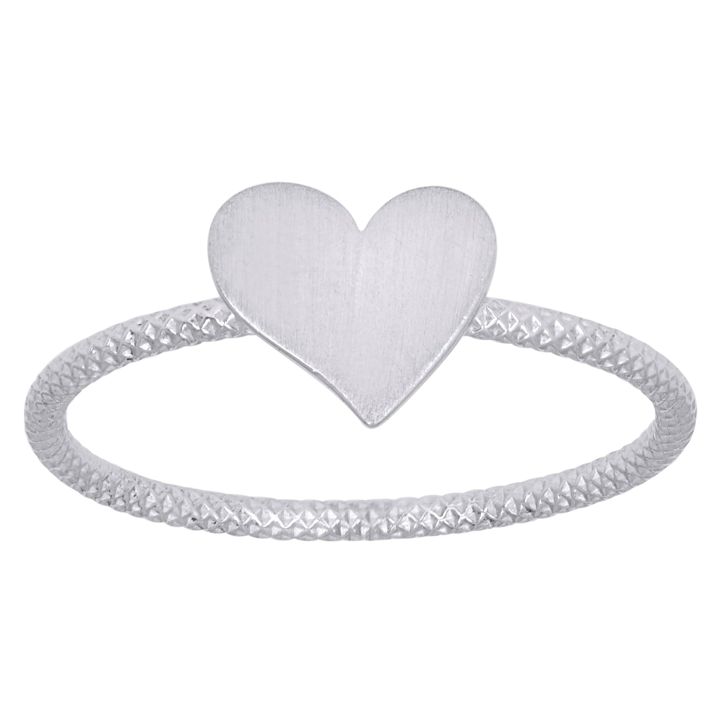 Sterling Silver Women's Heart Love Bridal Anniversary Wedding Engagement Band Ring Size 5 To 8