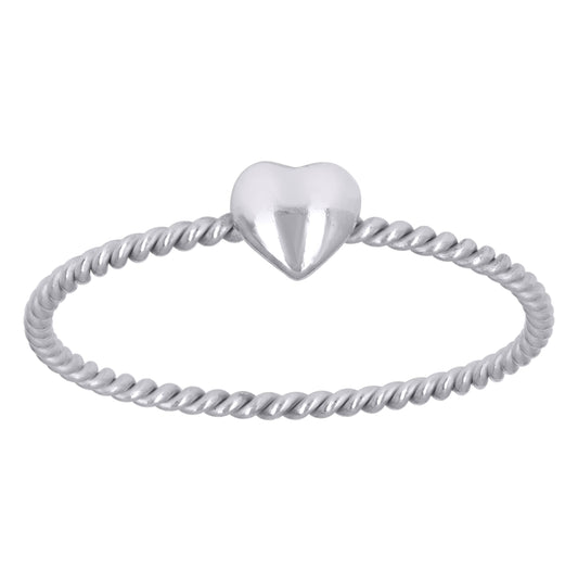 Sterling Silver Women's Heart Love Bridal Anniversary Wedding Engagement Band Ring Size 5 To 8