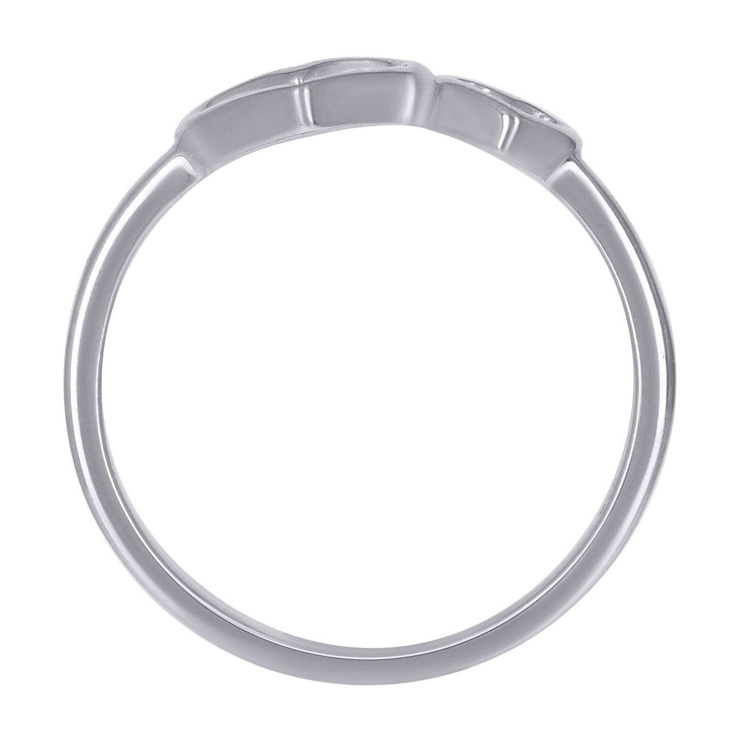 Sterling Silver Womens Heart Love Bridal Anniversary Wedding Engagement Band Ring Size 6 To 8