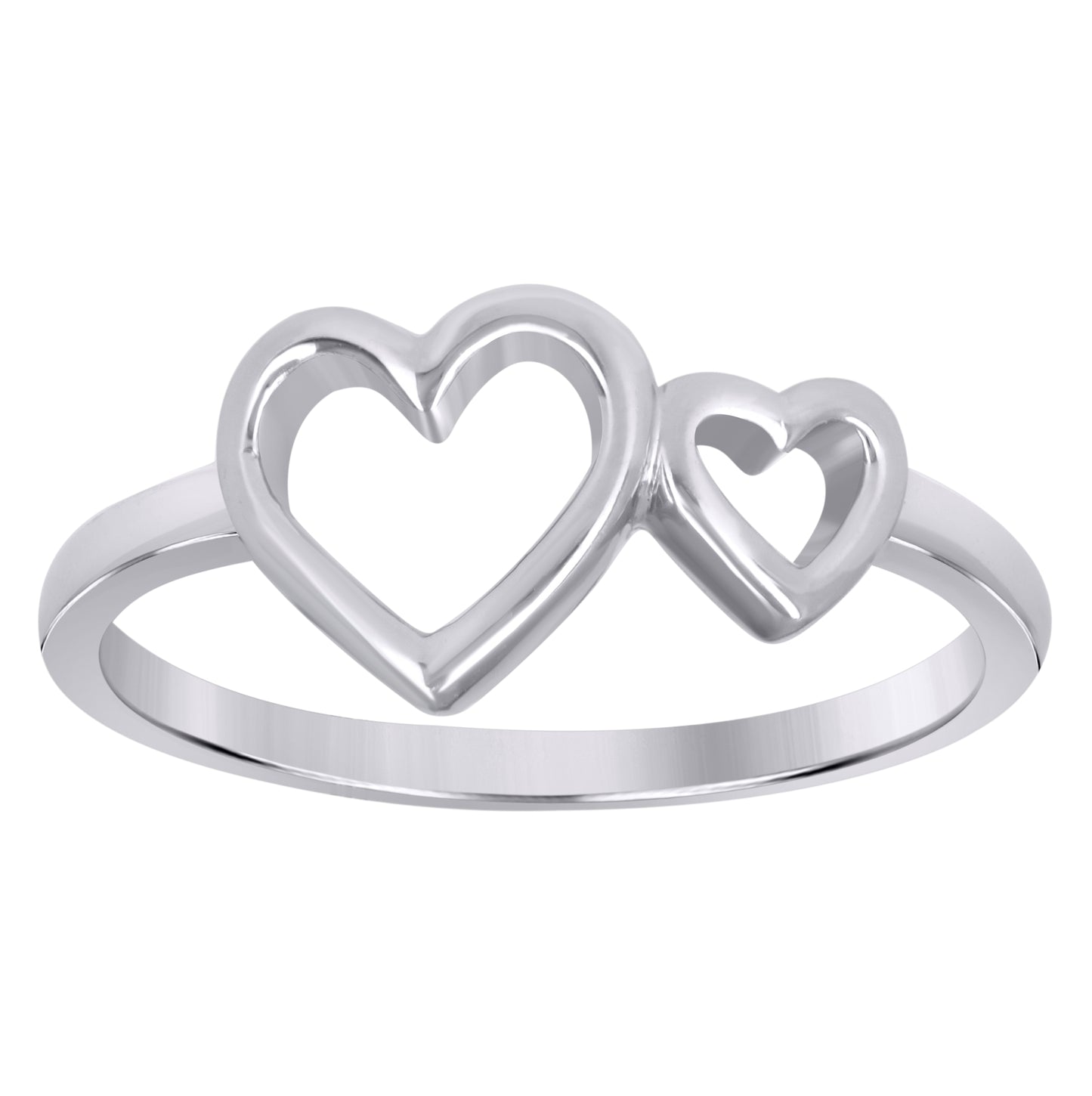 Sterling Silver Womens Heart Love Bridal Anniversary Wedding Engagement Band Ring Size 6 To 8
