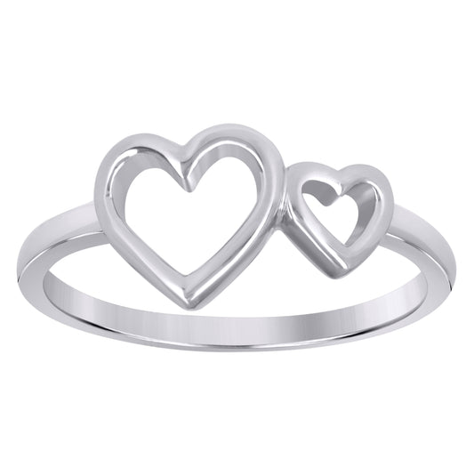 Sterling Silver Womens Heart Love Bridal Anniversary Wedding Engagement Band Ring Size 6 To 8