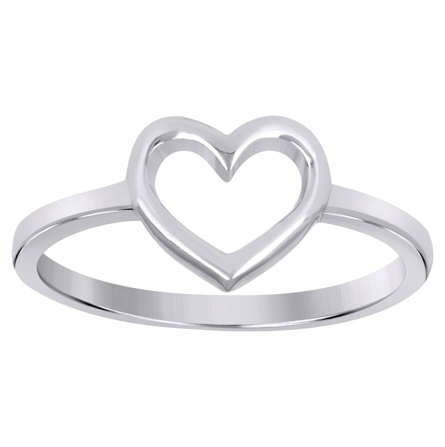 Sterling Silver Women's Heart Love Bridal Anniversary Wedding Engagement Band Ring Size 6 To 8