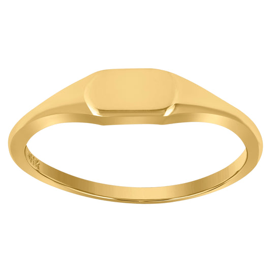 10K Yellow Gold Womens Engraveable Signet Rings