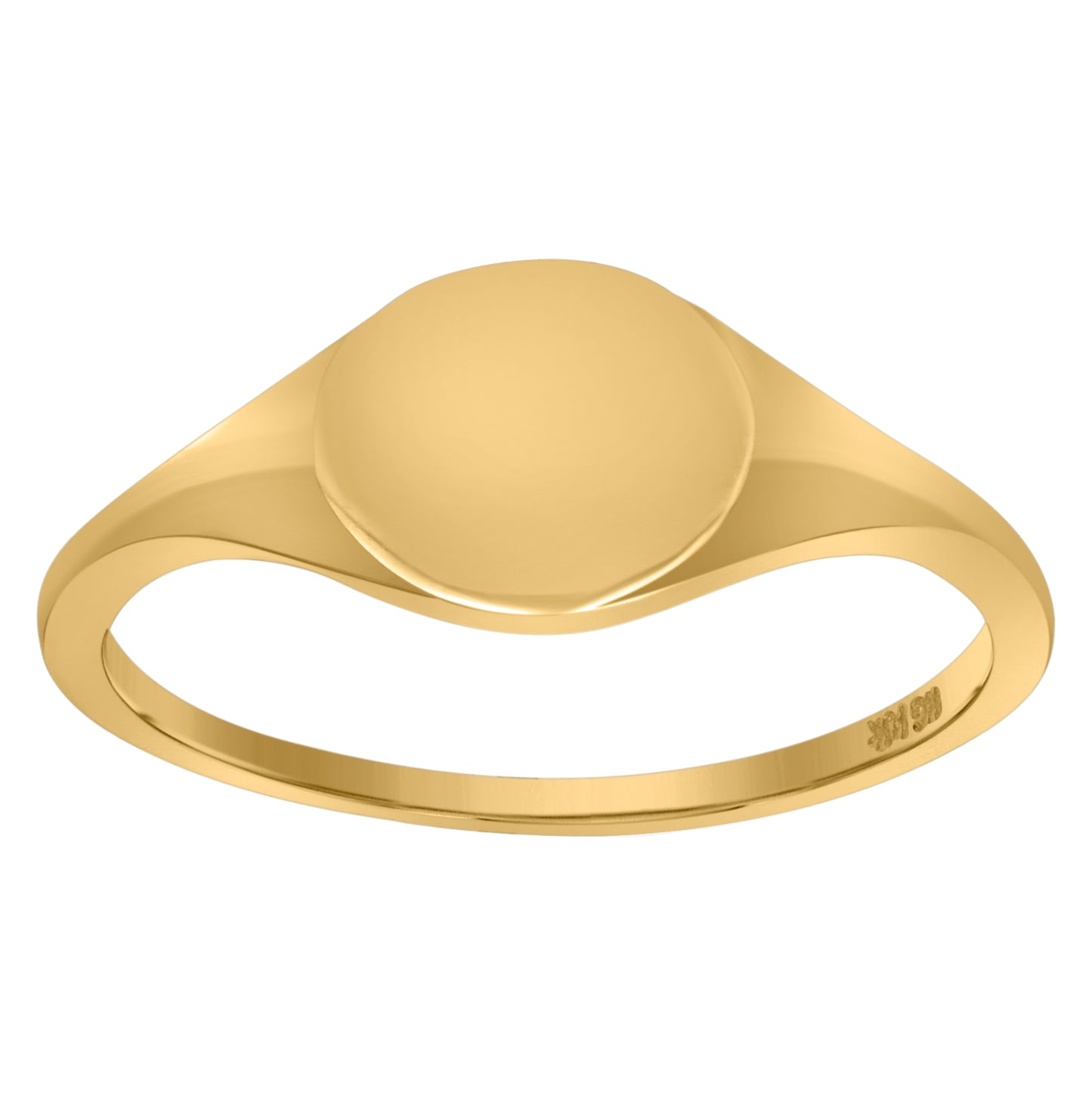 10K Yellow Gold Womens Engraveable Signet Rings