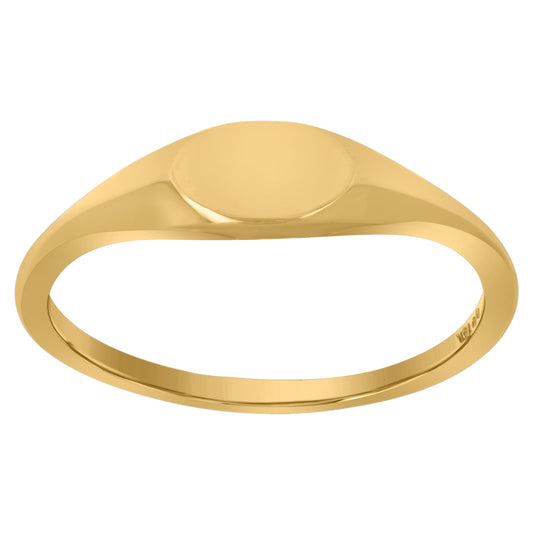 10K Yellow Gold Womens Engraveable Signet Rings